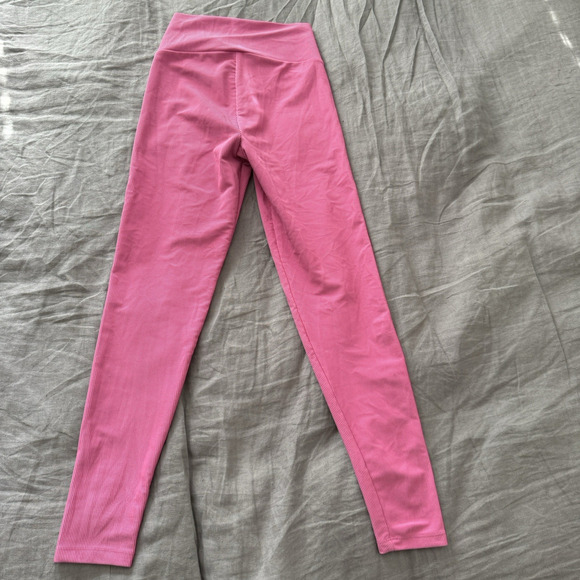 Beach Riot Sport High Rise Pink Ribbed Leggings Small - Picture 4 of 7